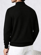 Men's Textured Knit Quarter-Zip Sweater