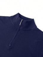 Men's Textured Knit Quarter-Zip Sweater