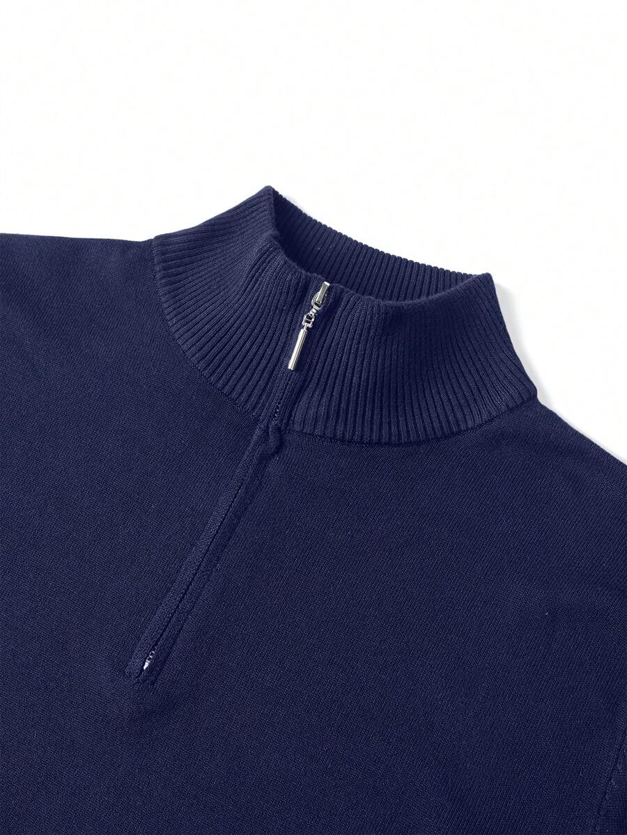 Men's Textured Knit Quarter-Zip Sweater