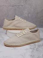Men's Textured Lace-Up Espadrilles Shoes