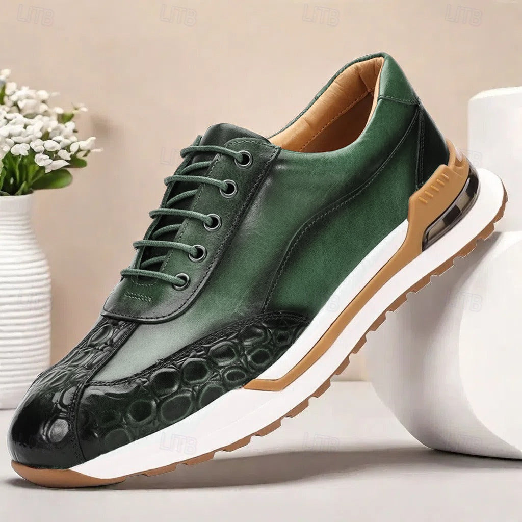 Men's Textured Lace-Up Sneakers