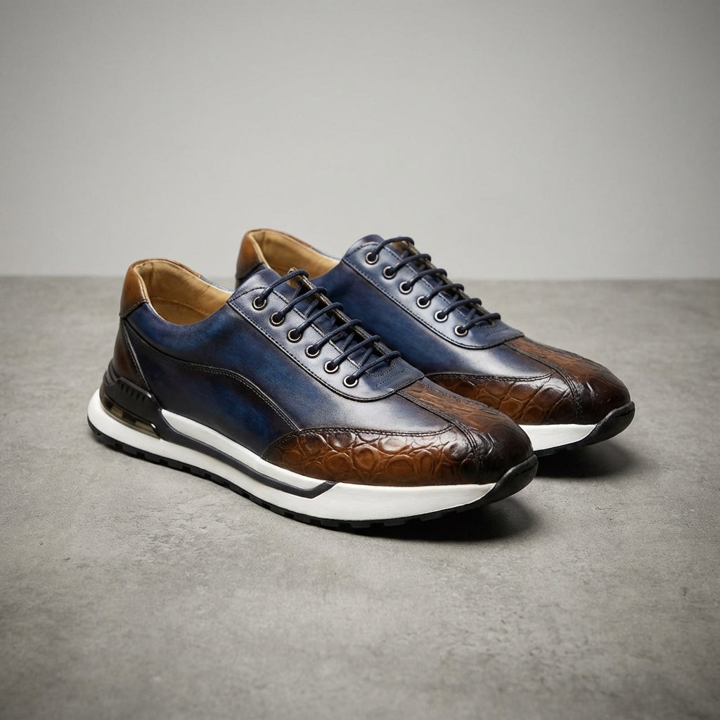 Men's Textured Low-Top Sneakers