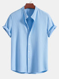 Men's Textured Mandarin Collar Shirt