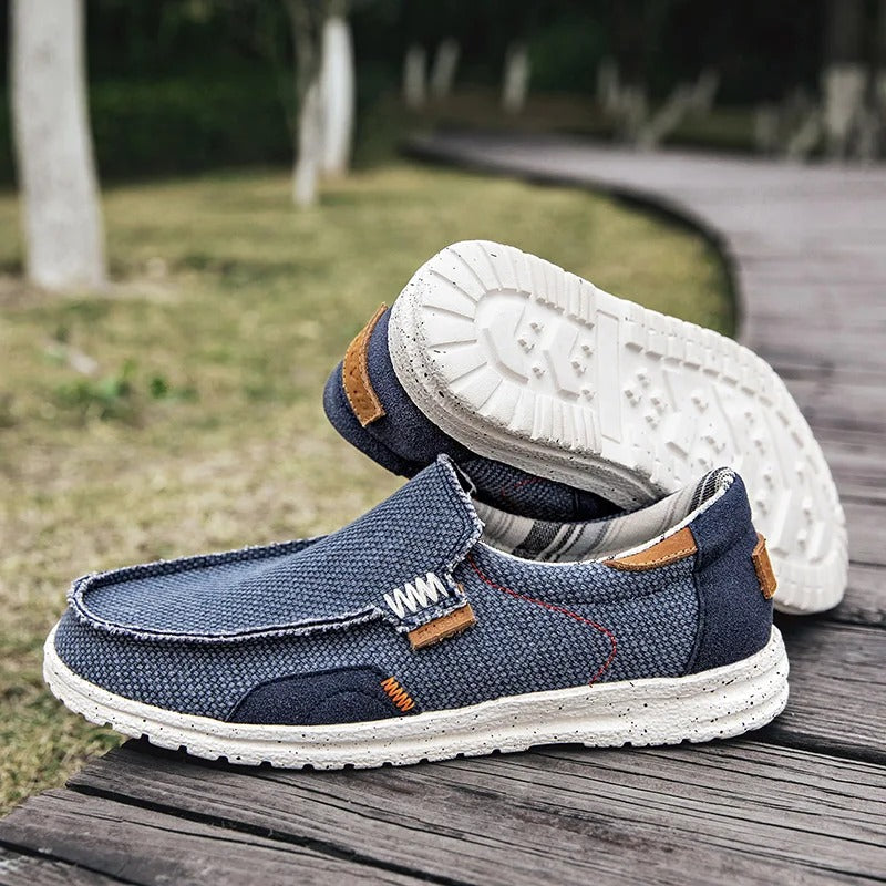 Men's Textured Moc Toe Loafers