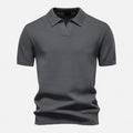 Men's Textured Open Collar Polo Shirt