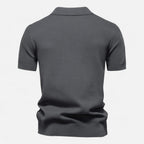Men's Textured Open Collar Polo Shirt