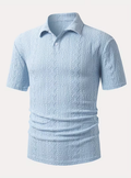 Men's Textured Pattern Polo Shirt