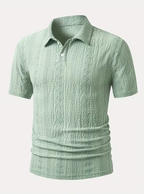 Men's Textured Pattern Polo Shirt