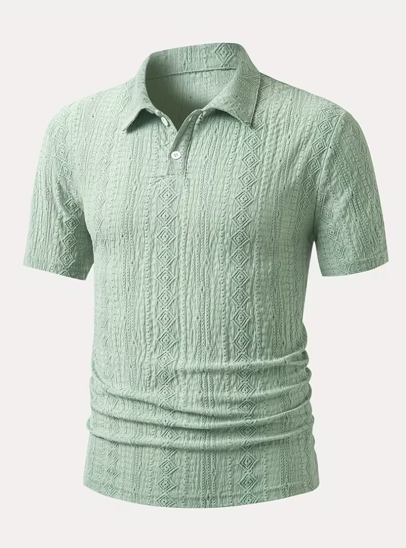 Men's Textured Pattern Polo Shirt