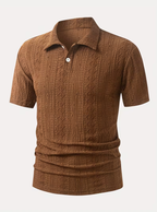 Men's Textured Pattern Polo Shirt