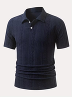 Men's Textured Pattern Polo Shirt
