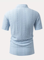 Men's Textured Pattern Polo Shirt