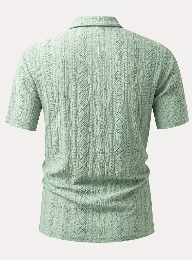 Men's Textured Pattern Polo Shirt