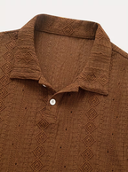 Men's Textured Pattern Polo Shirt
