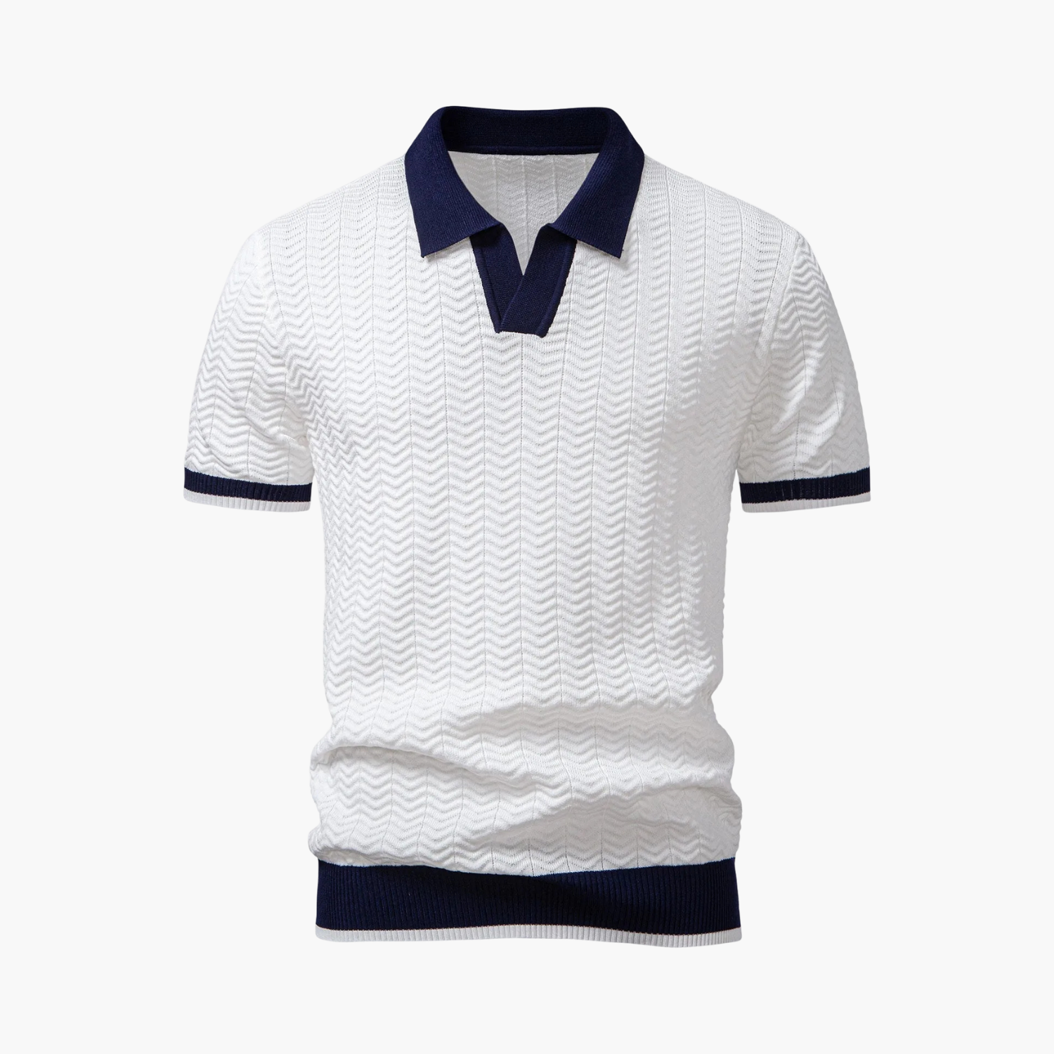 Men's Textured Polo and Pleated Shorts Set