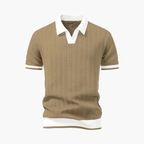 Men's Textured Polo and Pleated Shorts Set