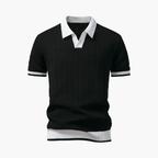 Men's Textured Polo and Pleated Shorts Set