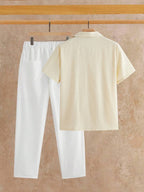 Men's Textured Shirt and Pants Set