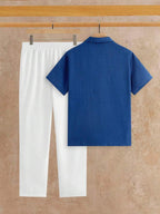 Men's Textured Shirt and Pants Set