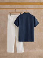 Men's Textured Shirt and Pants Set