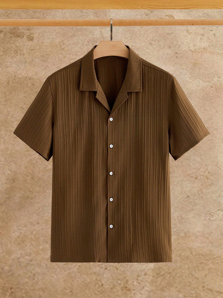 Men's Textured Shirt and Pants Set