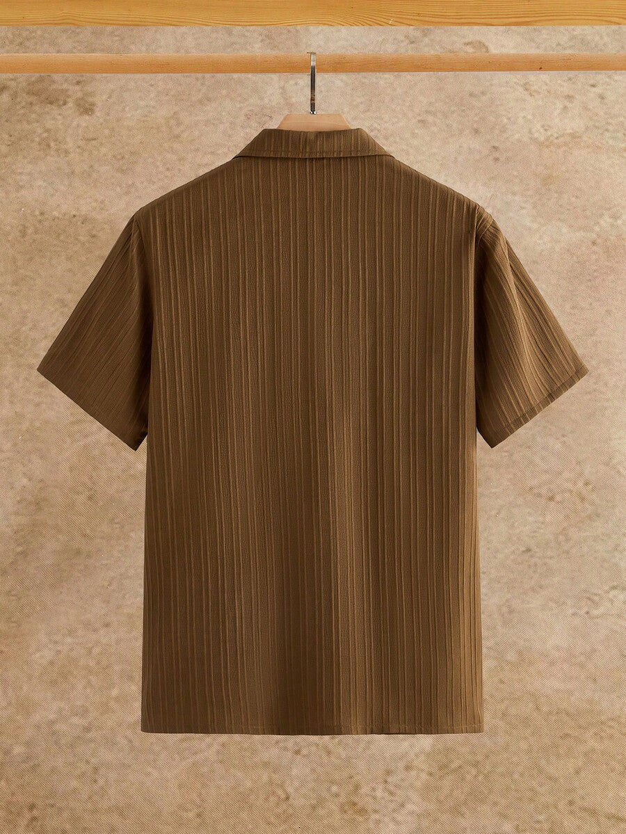 Men's Textured Shirt and Pants Set
