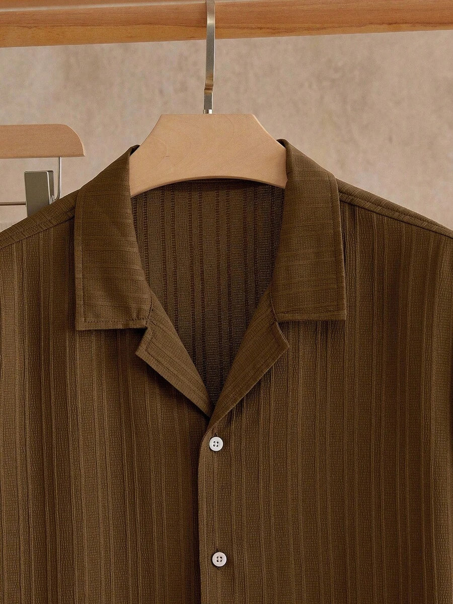 Men's Textured Shirt and Pants Set