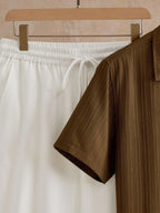 Men's Textured Shirt and Pants Set