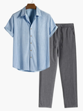 Men's Textured Shirt Set