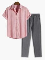 Men's Textured Shirt Set