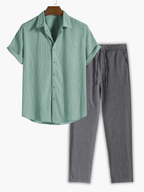 Men's Textured Shirt Set
