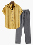 Men's Textured Shirt Set