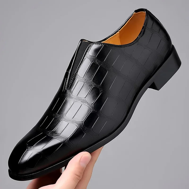 Men's Textured Slip-On Dress Shoes