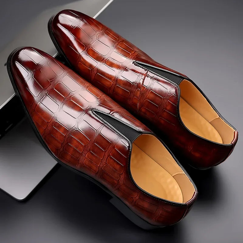 Men's Textured Slip-On Dress Shoes