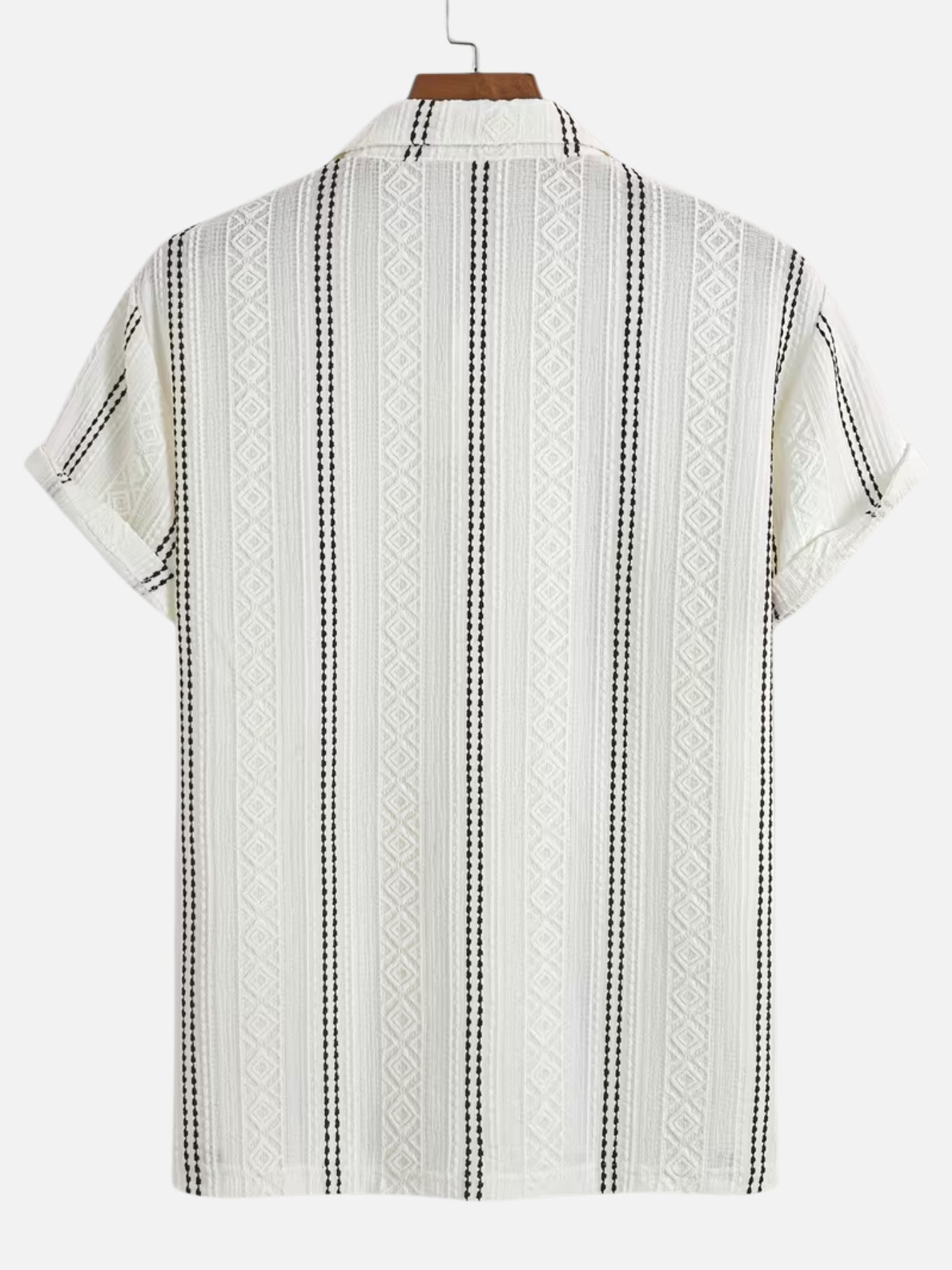 Men's Textured Striped Polo Shirt