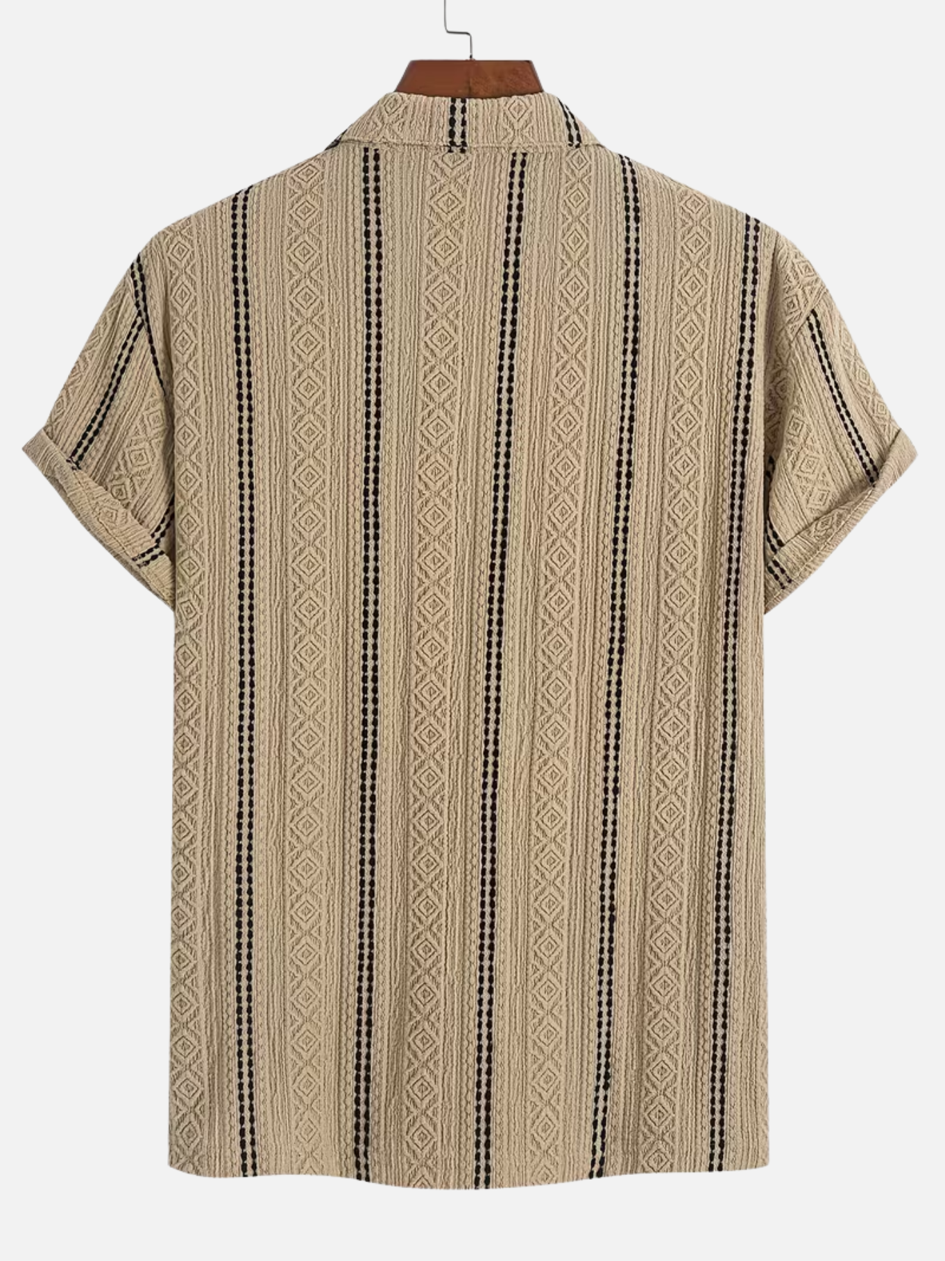 Men's Textured Striped Polo Shirt