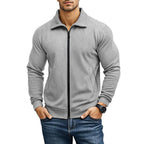 Men's Textured Zip-Up Cardigan