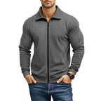 Men's Textured Zip-Up Cardigan