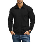 Men's Textured Zip-Up Cardigan