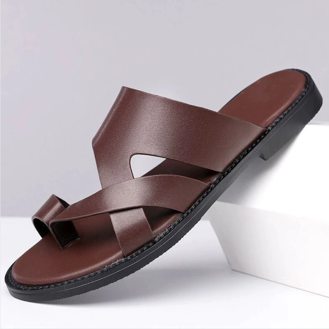 Men's Toe Loop Cross Strap Sandals