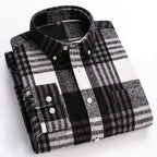 Men's Twill Plaid Long Sleeve Shirt