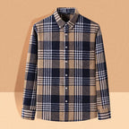 Men's Twill Plaid Long Sleeve Shirt