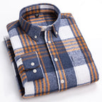 Men's Twill Plaid Long Sleeve Shirt