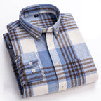 Men's Twill Plaid Long Sleeve Shirt