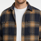 Men's Twill Plaid Long Sleeve Shirt