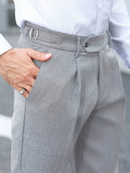 Men's Twill Pleated Tapered Pants