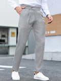 Men's Twill Pleated Tapered Pants