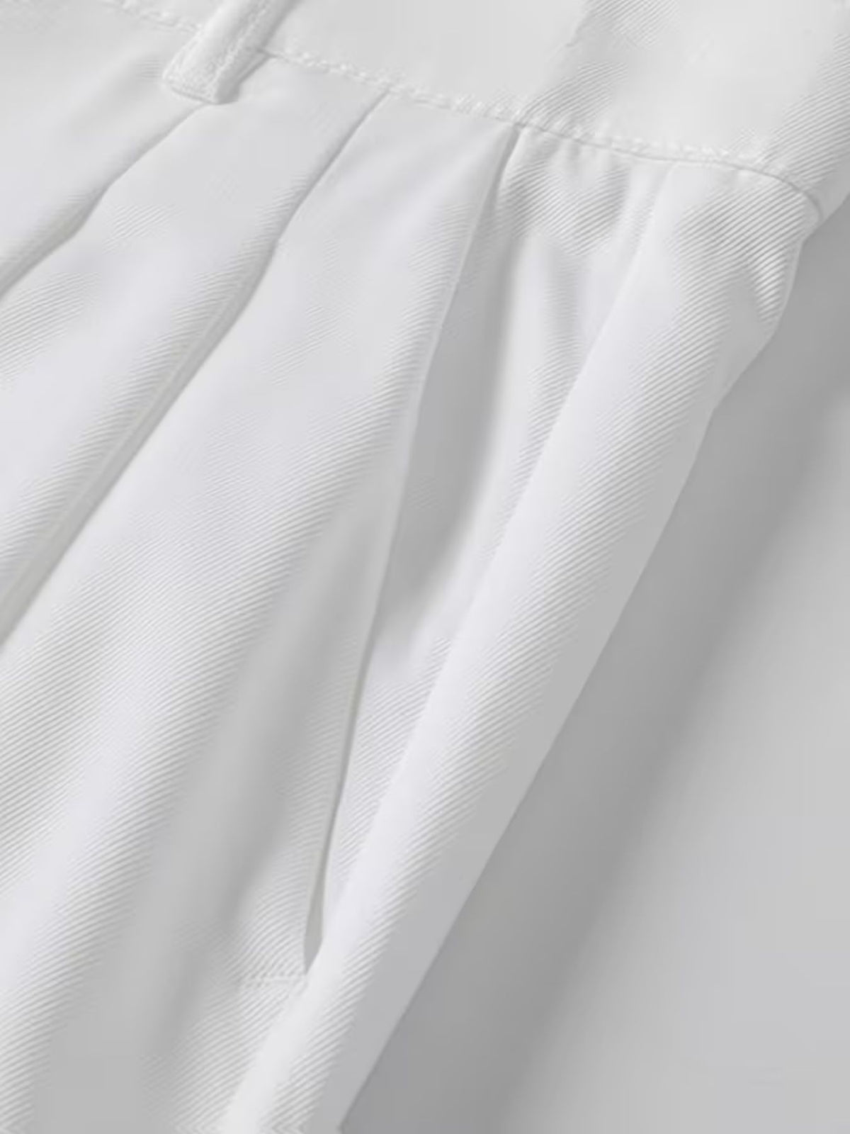 Men's Twill Pleated Wide Leg Pants