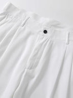 Men's Twill Pleated Wide Leg Pants