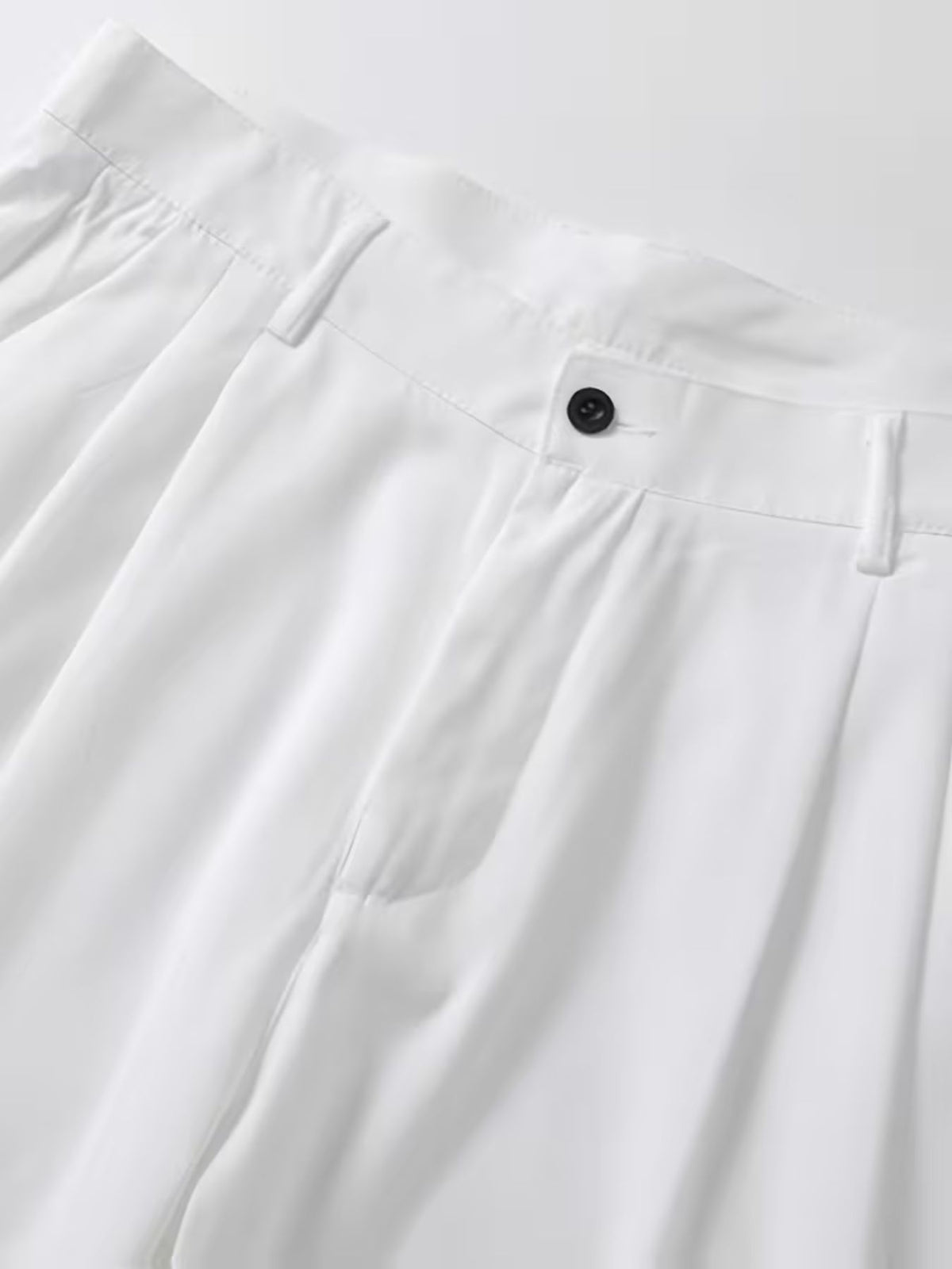 Men's Twill Pleated Wide Leg Pants